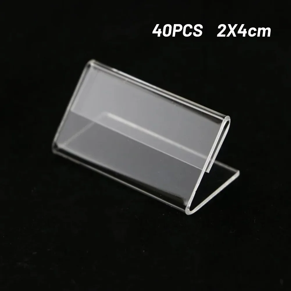 Brand New Display Stand Sign Display 2x4cm 40/50pcs Business Card Display Easels Label Label Stand Stand Price