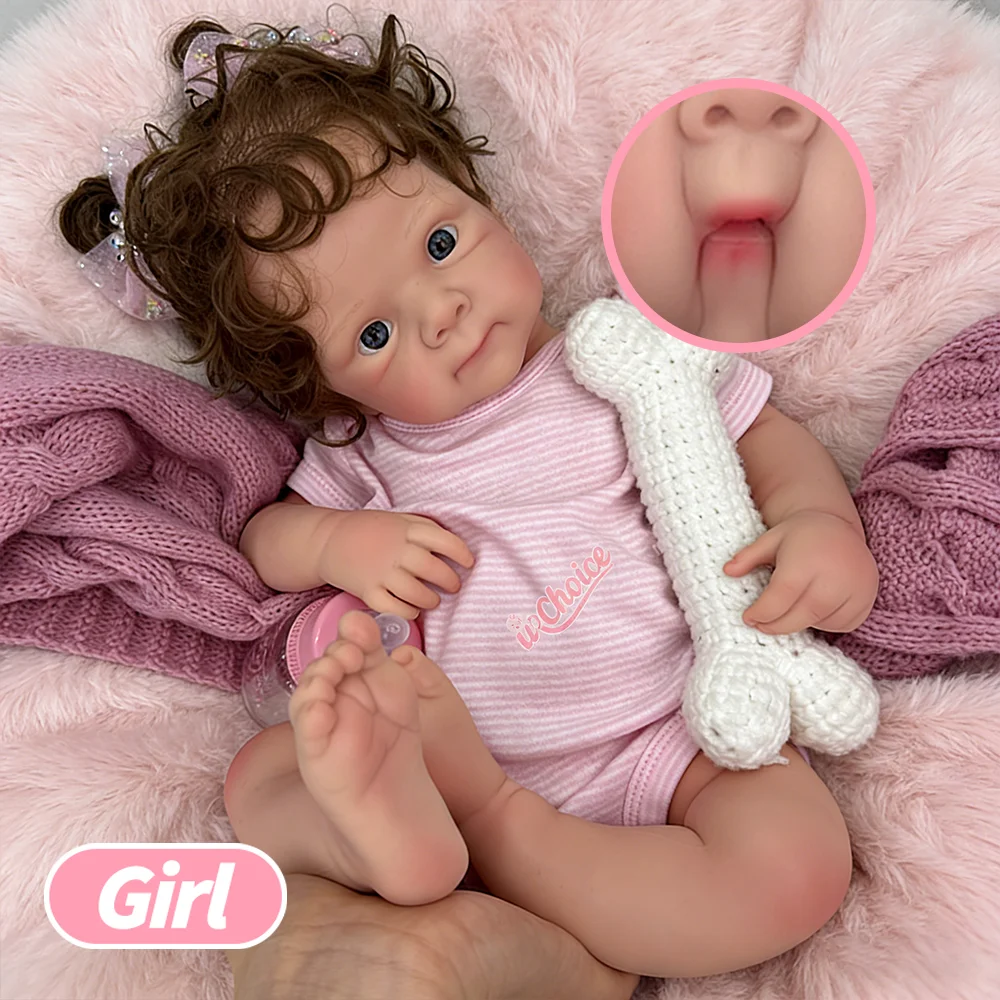 

20" Handmade Silicone Reborn Baby Girl Bettie Reborn Baby Girl With Hair Hand-Painted Reborn Doll Lifelike Art Doll Collector