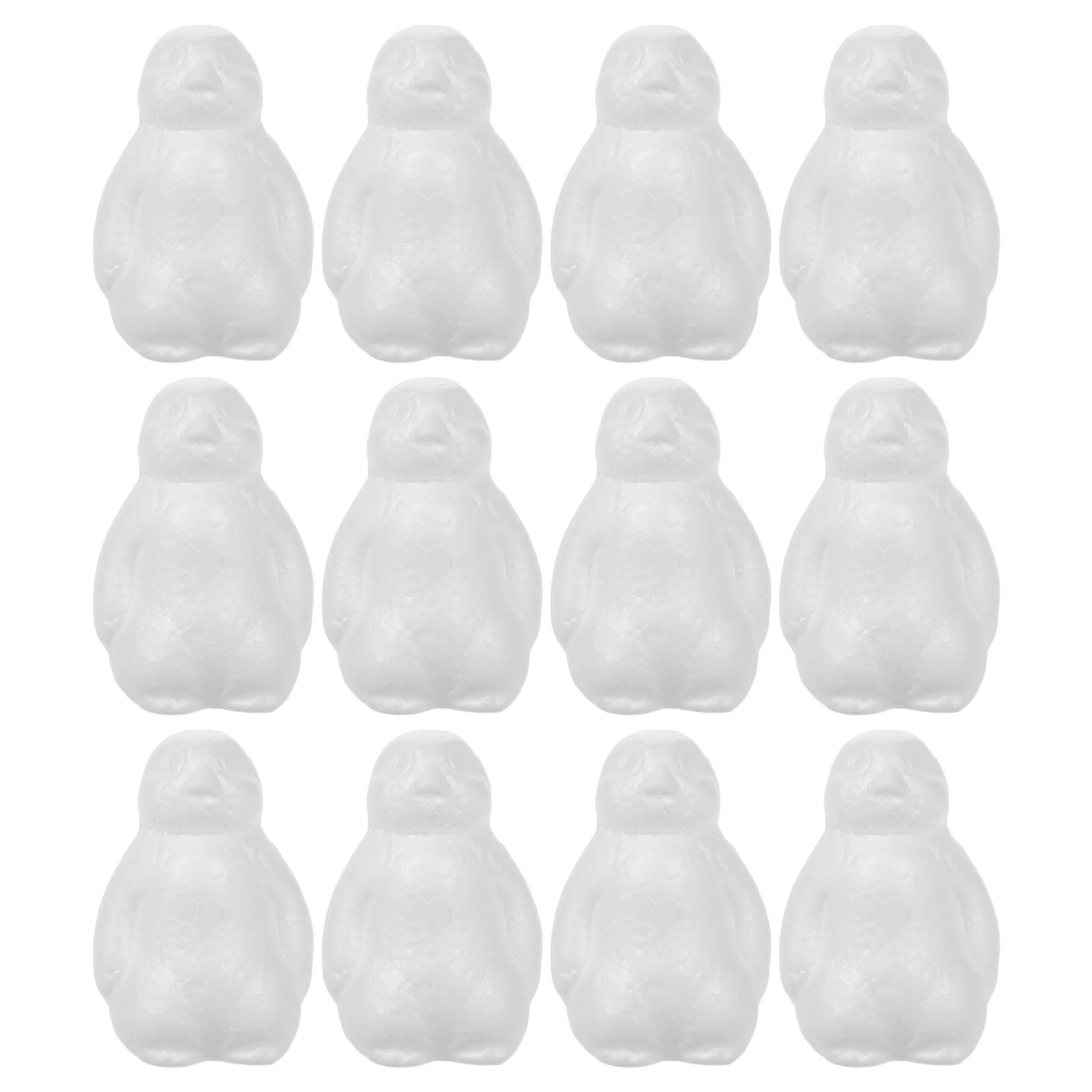 20 Stück Schaumstoff-Pinguin-DIY-Set, unvollendete leere Handwerksskulptur für Kinder, Malerei, Dekor, Aktivitätsset, Mini-Tierfiguren, weiß