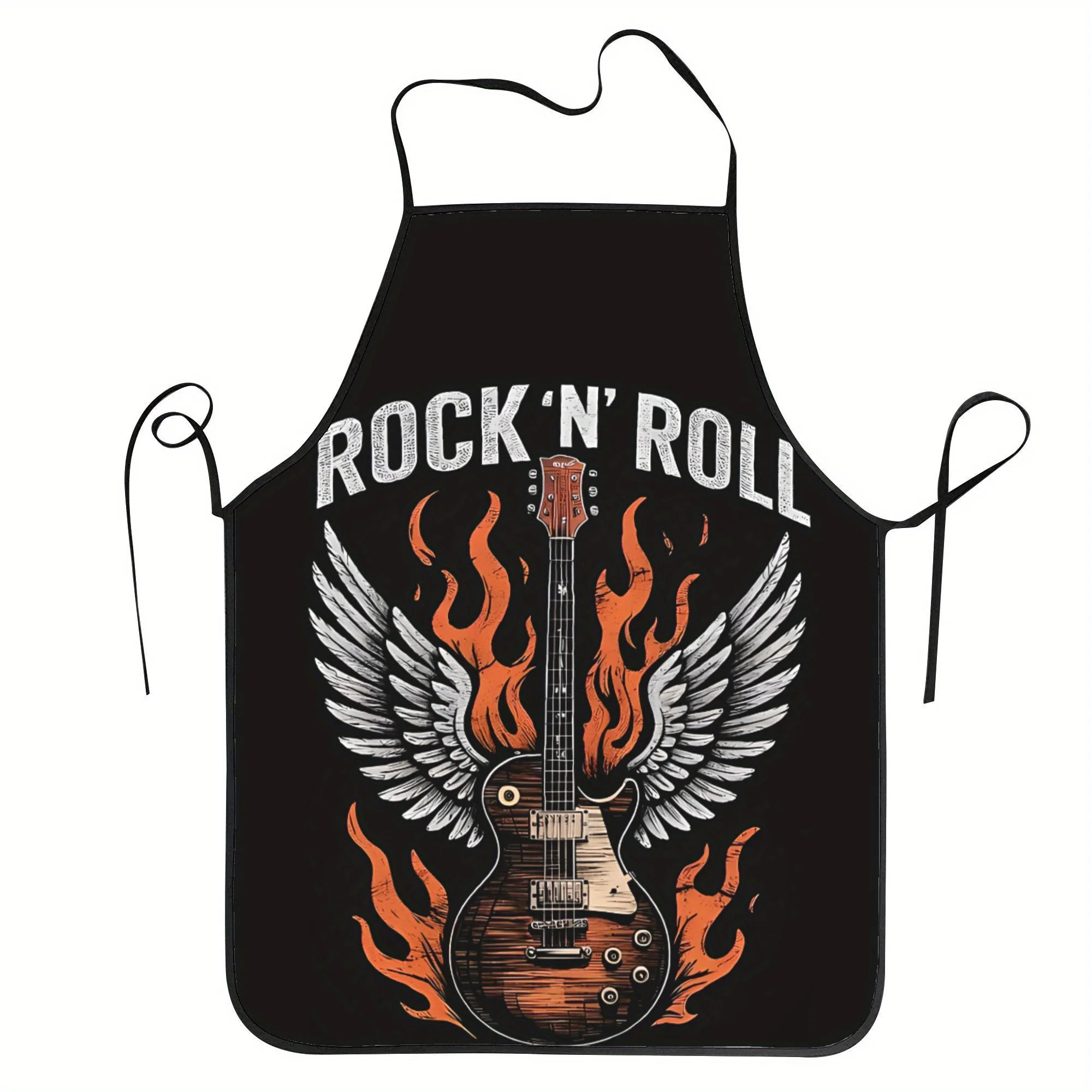 Rock N Roll Guitar Apron, Heavy Metal  Kitchen Bib, Music Lover Cooking Apron, Vintage Rocker Chef Waistcloth, Gift