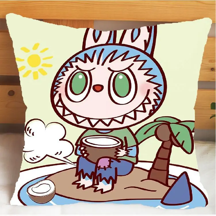 LABUBU Pillow Cover Cute Cartoon Creative Bedroom Dormitory Best Match with Birthday Gift two sides printed and same pattern 1PC