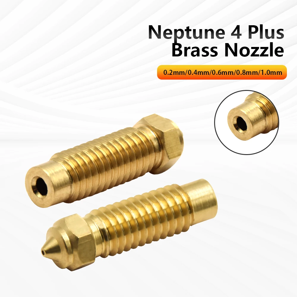 ความคิดสร้างสรรค์ทองเหลือง 3D เครื่องพิมพ์หัวฉีดสําหรับ Neptune 4 Plus หัวฉีดทองเหลืองความเร็วสูงหัวฉีด 0.2 0.4 0.8 1.0 มม.หัวฉีดสําหรับ Neptune4 Max