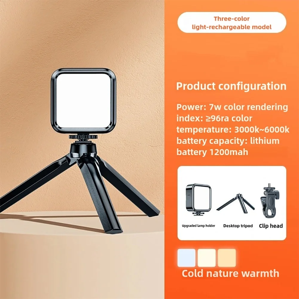 Luce LED Portatile per Smartphone, Mini Lampada LED con Treppiede per Fotografia all'Aperto, Asta Selfie con Luce LED per Bellezza del Viso