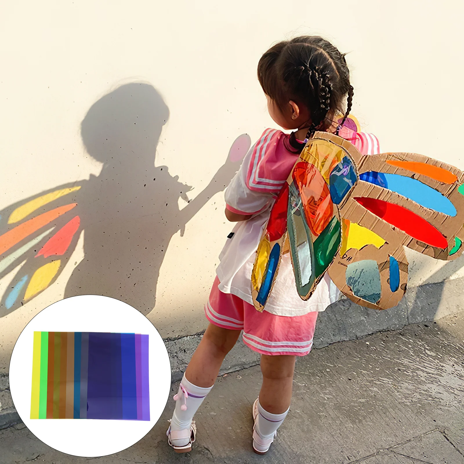 9 أوراق من ورق السيلوفان الملون الشفاف متعدد الألوان PVC مادة حرفية متينة لتغليف الهدايا بنفسك