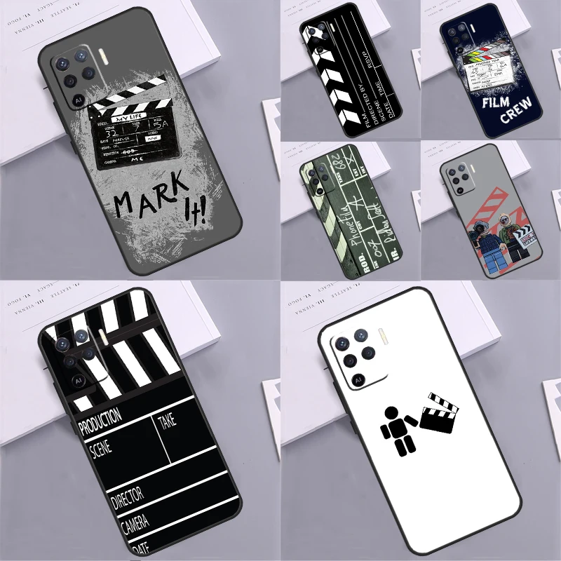 Film Movie maker Clapperboard Take Case For OPPO A54S A57S A96 A76 A16 A5 A9 A15 A54 A74 A94 A78 A98 A17 A77 A52 A72 A93 A53S