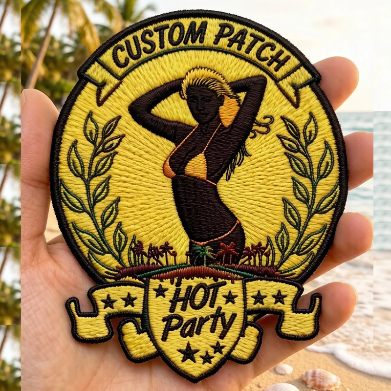 Custom Embroidery Print Patches Iron On Hook Loop Woven for Clothing Hats Backpack Jeans DIY Your Own Design Patch Bag