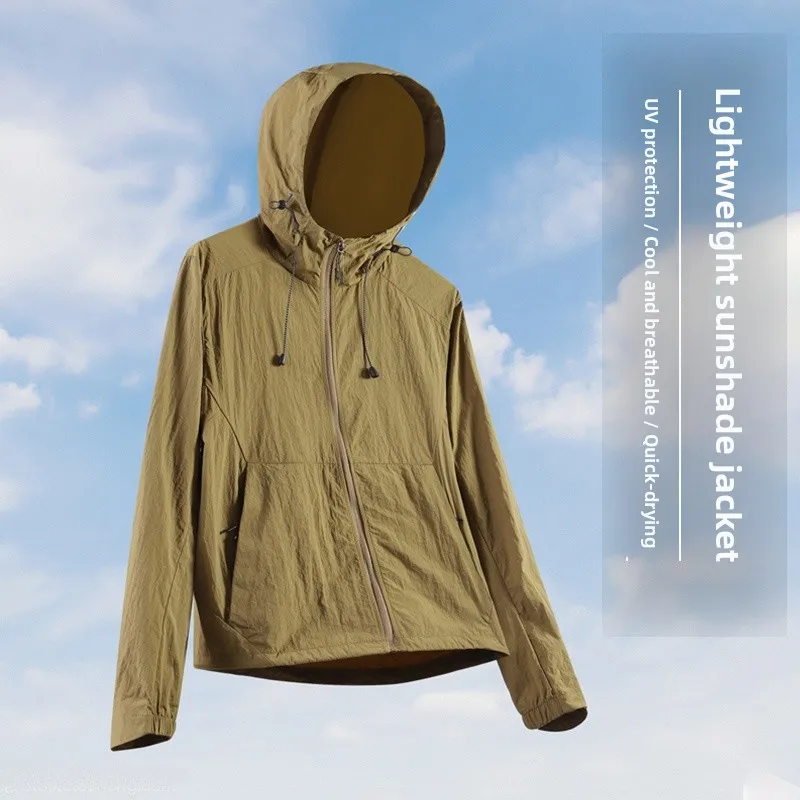 

Cool Breathable UPF50 Men's Outdoor Casual Sports Hooded Sun Protection Jaet Faionable Spring Summer Lightweight Long Sve