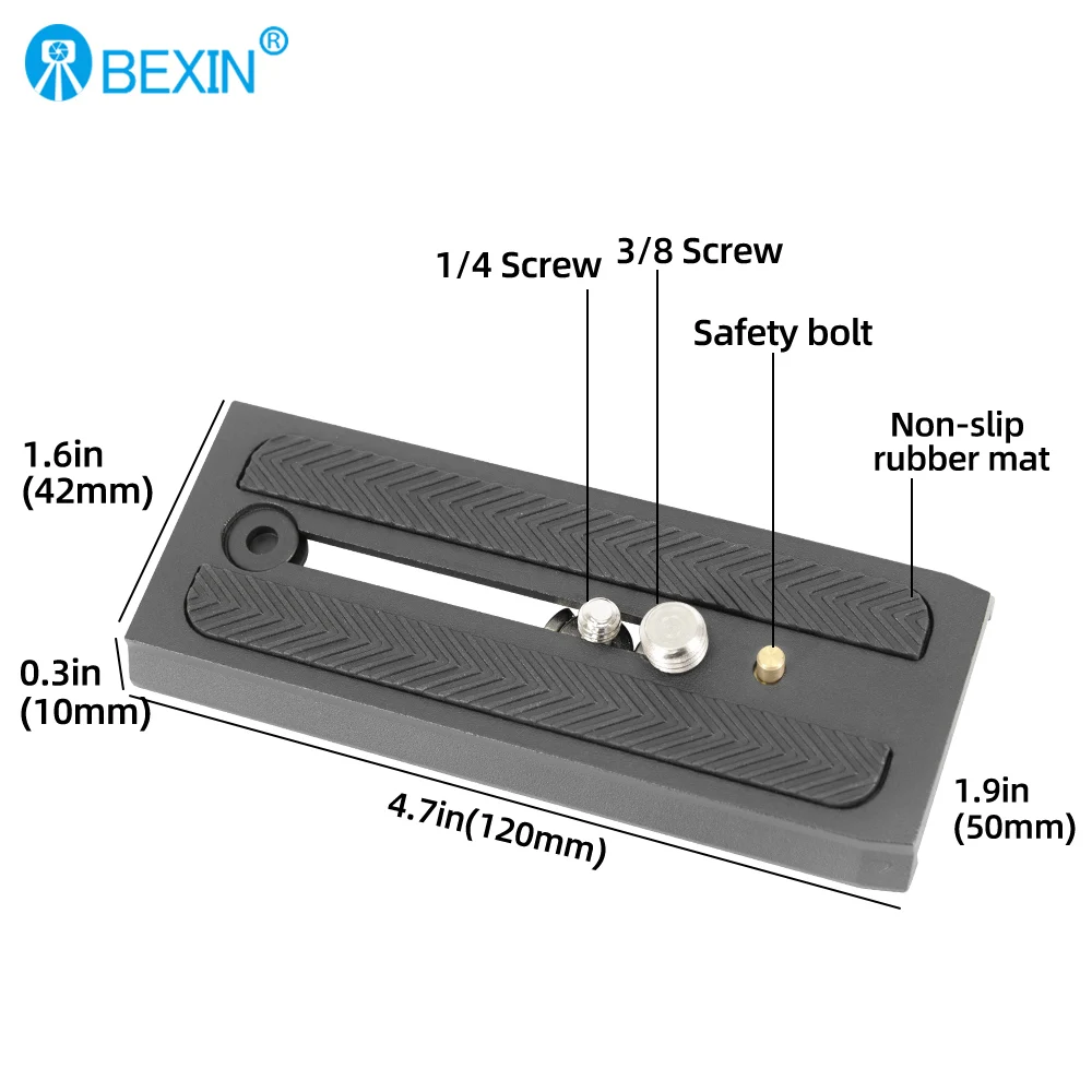 Пластина быстрого крепления BEXIN, 50 мм, пластина с широким горлышком 1/4 и 3/8, винтовая пластина для держателя адаптера Manfrotto, гидравлический штатив