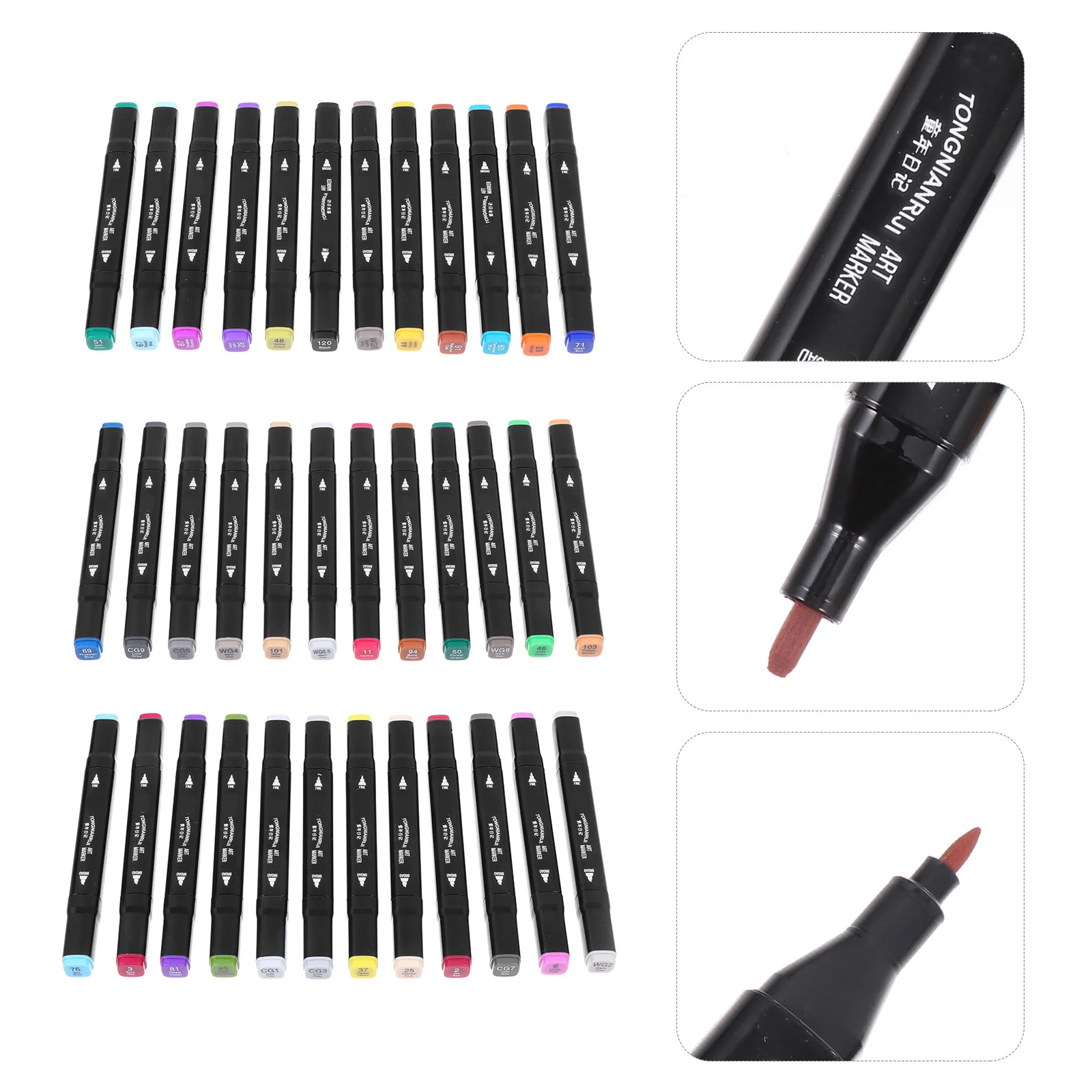 

1Set Double Headed Marker Pens Art Coloring Set for Children Watercolor Drawing Pen Smooth Safe Convenient Multipurpose Painting