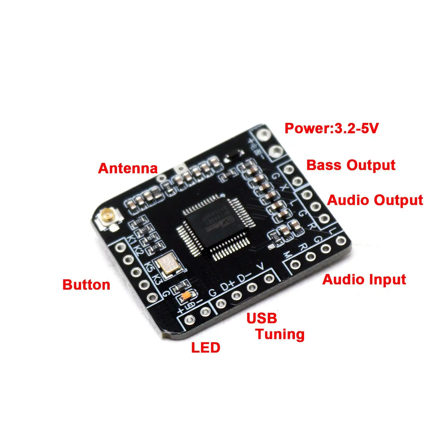 MINI Bluetooth DSP Tuning Audio Processor Board BP1048 40-Band EQ Stereo DIY CAR Upgrade Hi-Fi BT Speaker Amplifier Sound Card