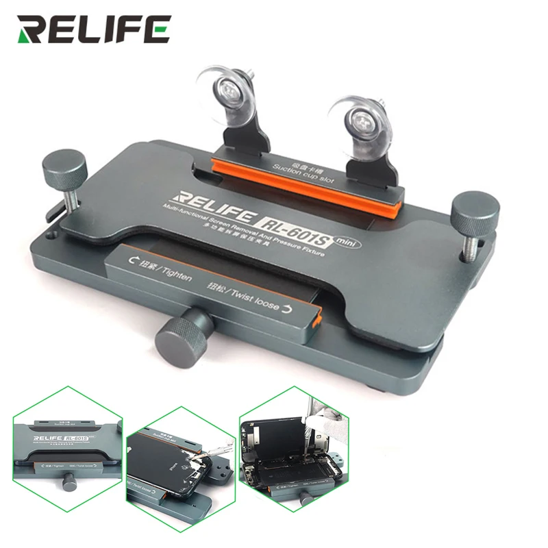 

RELIFE RL-601S Mini Mobile Phone Fixture Holder for iPhone Samsung Screen Fixing Remove the Back Cover Glass Phone Repair Tools