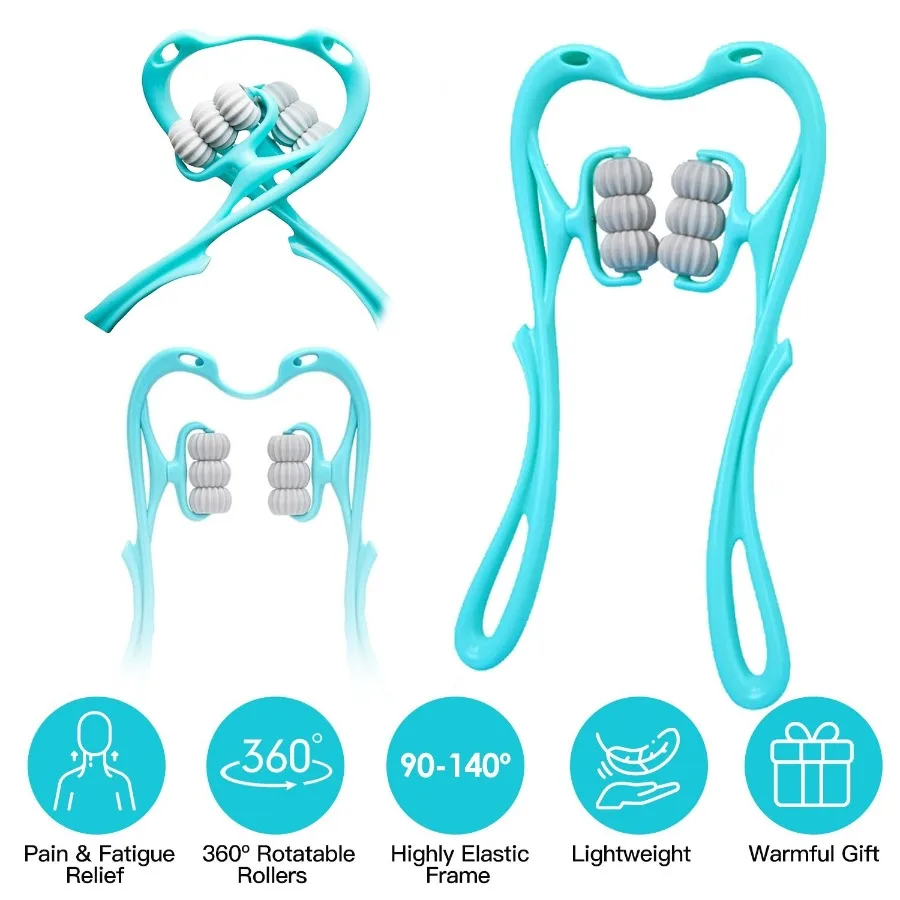 

Neck Roller Massager 360 Rotatable Trigger Point Roller Portable Massager with 6 Balls for Neck Leg Thigh Foot Pain Relief