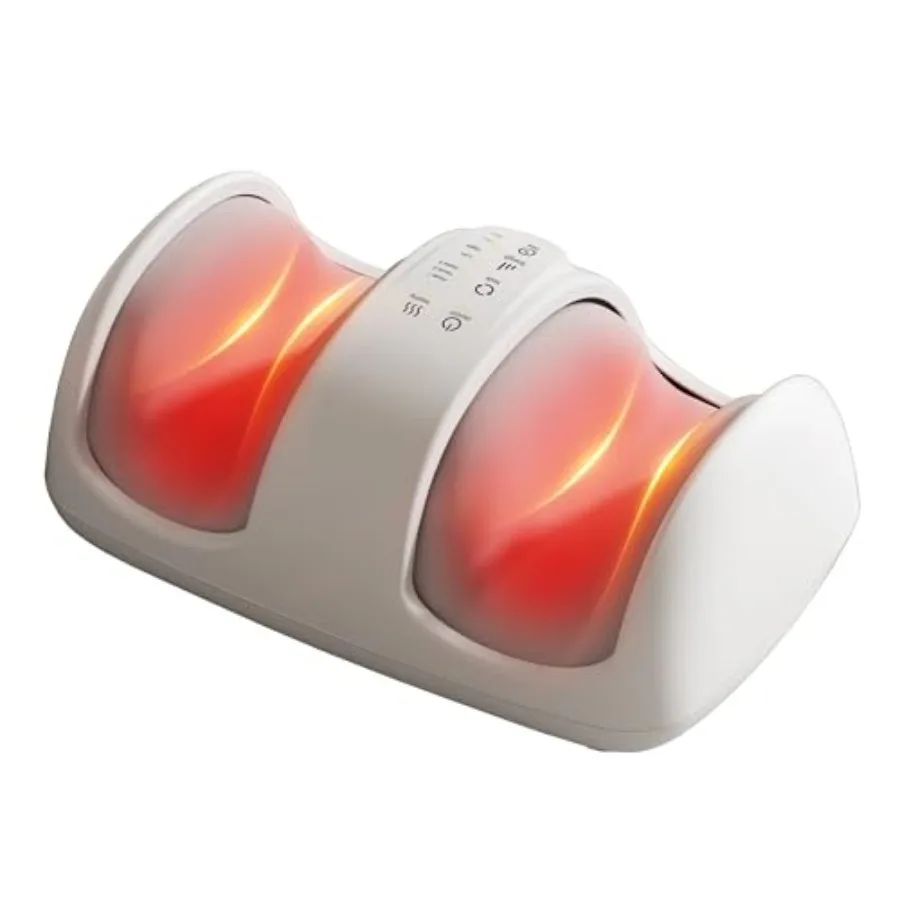 

Массажер для стоп и икр с подогревом для облегчения при невропатии, подошвенном фасциите и улучшения кровообращения, роликовый массажер Шиацу, черный, портативный