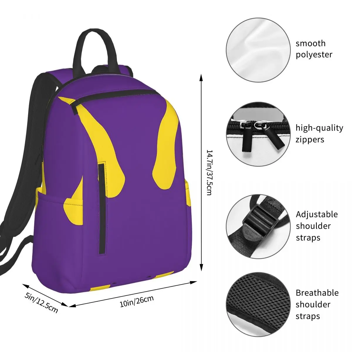 Spyro Pattern (12) Backpack Student BookBag Boys Girls School Bag Laptop Shoulder Bags Men Women