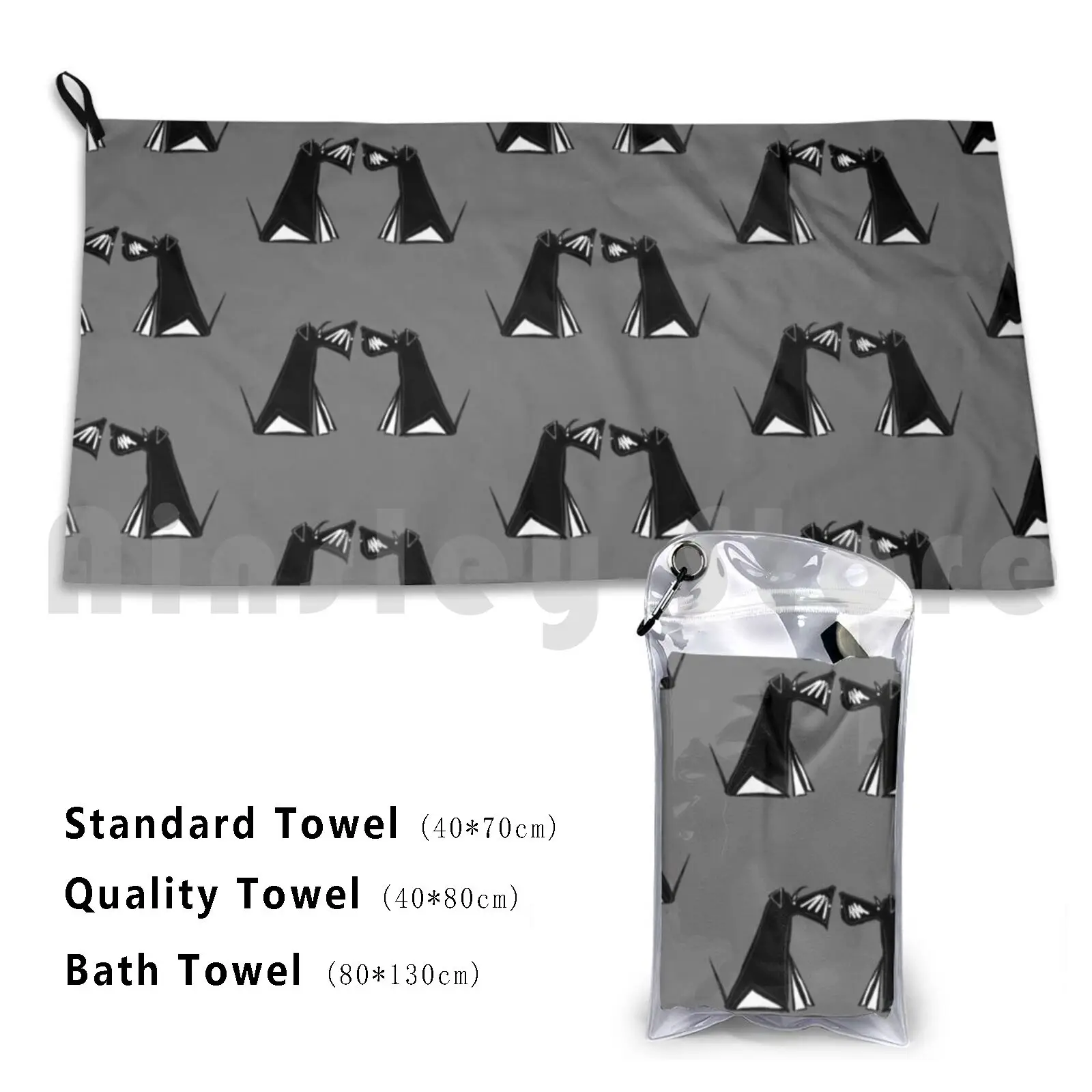 Schnauzer Bros Custom Towel Bath Towel Schnauzer Dog Cheeky Cute Geometric Dogs Black And Silver