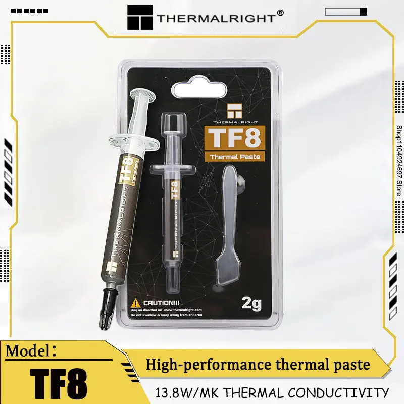 

Thermalright TF8 Computer Thermal Grease Graphics Card Notebook Heat dissipation Paste Thermal Conductivity Coefficient 13.8W/MK