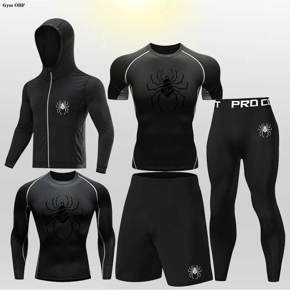 Rashguard Sweat Suit para crianças, conjuntos de roupas de treino para meninos, ginásio Fitness, calças de compressão, roupas esportivas infantis, anime Hunter X