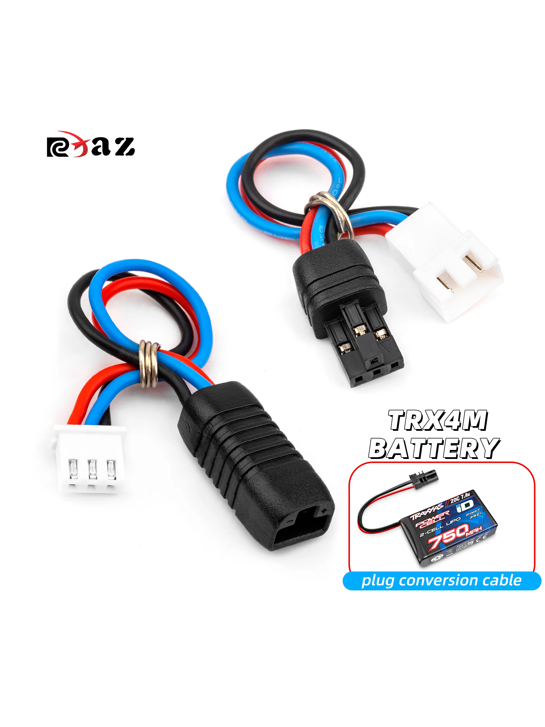 RCXAZ Batterie-Adapterkabel, männlich, weiblich, Stecker, Umrüstkabel für TRX4M RC Car – Detail 4