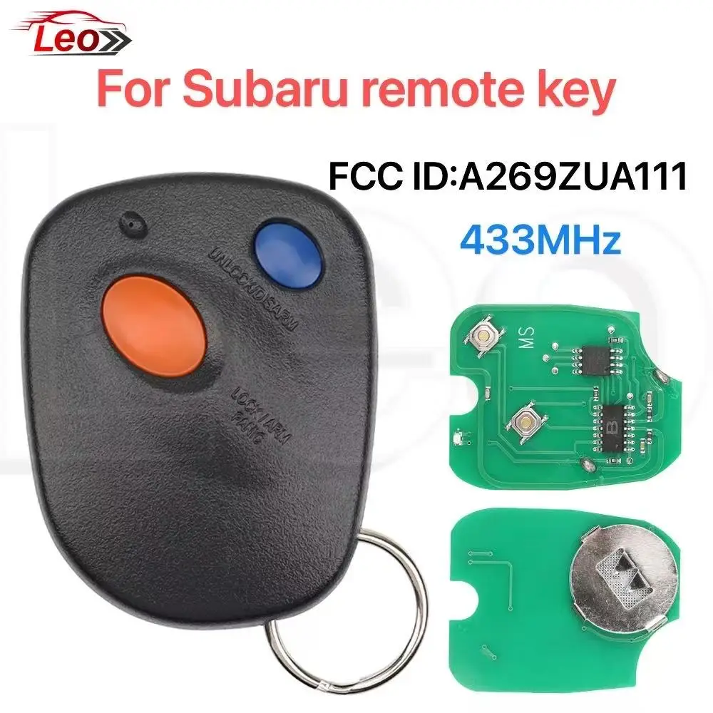 

Leo FCC ID:A269ZUA111 Для Subaru Forester Legacy Impreza Outback 1999 2000 2001 2002 2003 2004 автомобильный дистанционный ключ с 2 кнопками 433 МГц