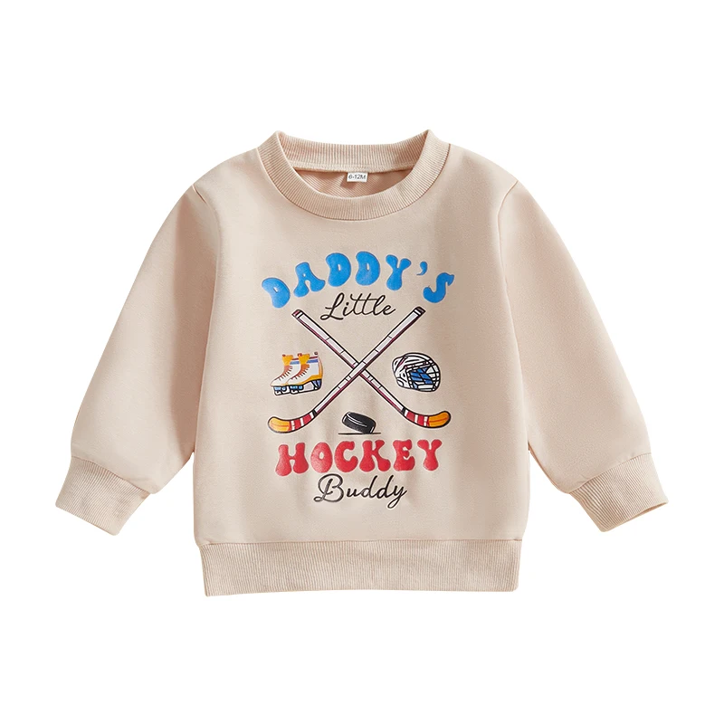 

Baby Boys Girls Sweatshirts Casual Long Sleeve Round Neck Ball Stick Print Tops Pullovers