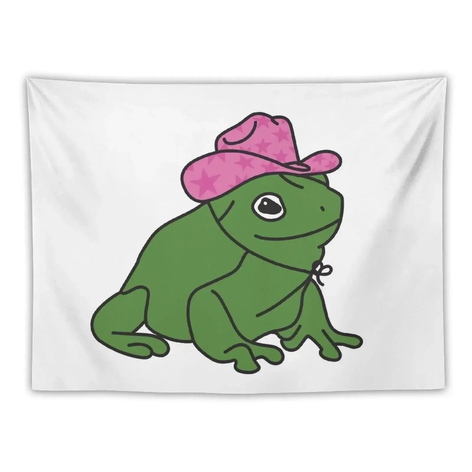 

Frog With A Pink Cowboy Hat Tapestry Room Decoration Accessories Wall Hanging Home Decor Aesthetic Tapestry