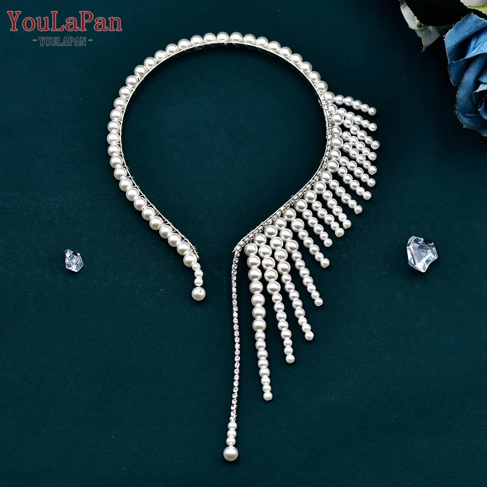 YouLaPan Bridal Pearl Necklace Wedding Party Dress Jewelry Accessories Elegant Bead Neck Chain Necklace for Bride HN04