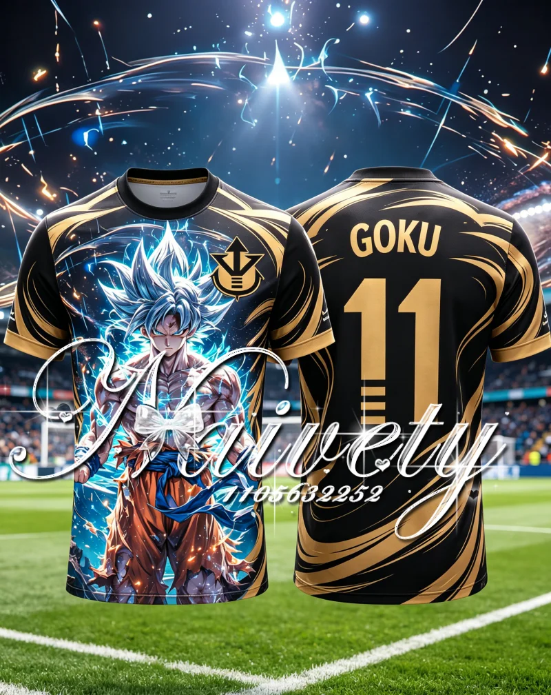 Summer Hot Sale Dragon Ball UI GOKU 3D Print Soccer Jersey Quick Dry Anime T-shirt Unisex Sports Football Short Sleeve Top