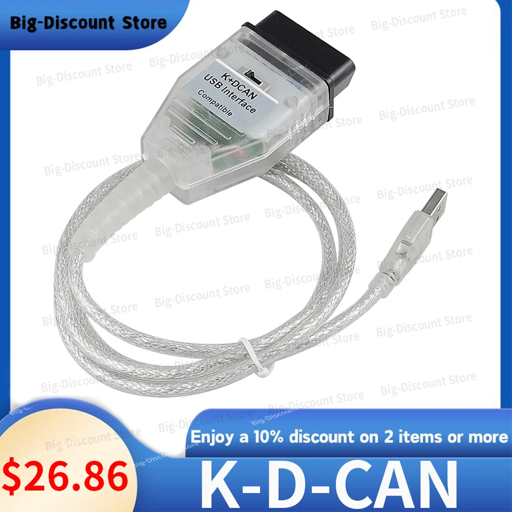 

Diagnostic tools Cable For B-MW IN-PA Switch K+DCAN USB Interface For BM-W IN-PA E46 Ediabas K D CAN OBD2 Code Scanner FT232RL