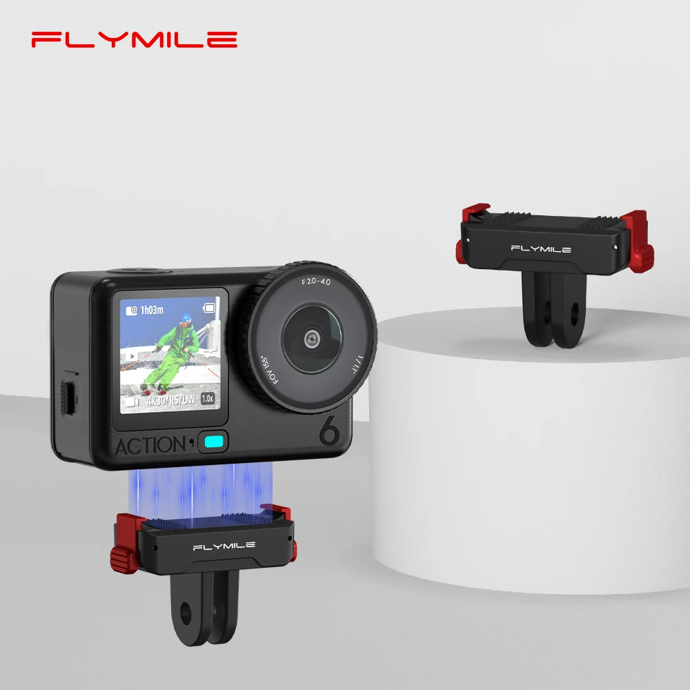 

Flymile Magnetic Quick Release Adapter Mount Base for DJI OSMO Action 6/NANO Accessories Extension Bracket Plate