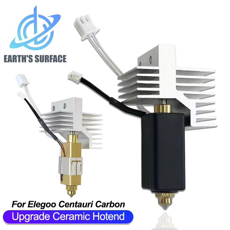 

Обновленный 0,4 мм керамический Hotend для Elegoo Centauri, комплект экструдера с углеродной печатающей головкой, стальное латунное сопло с горячим концом, детали 3D-принтера