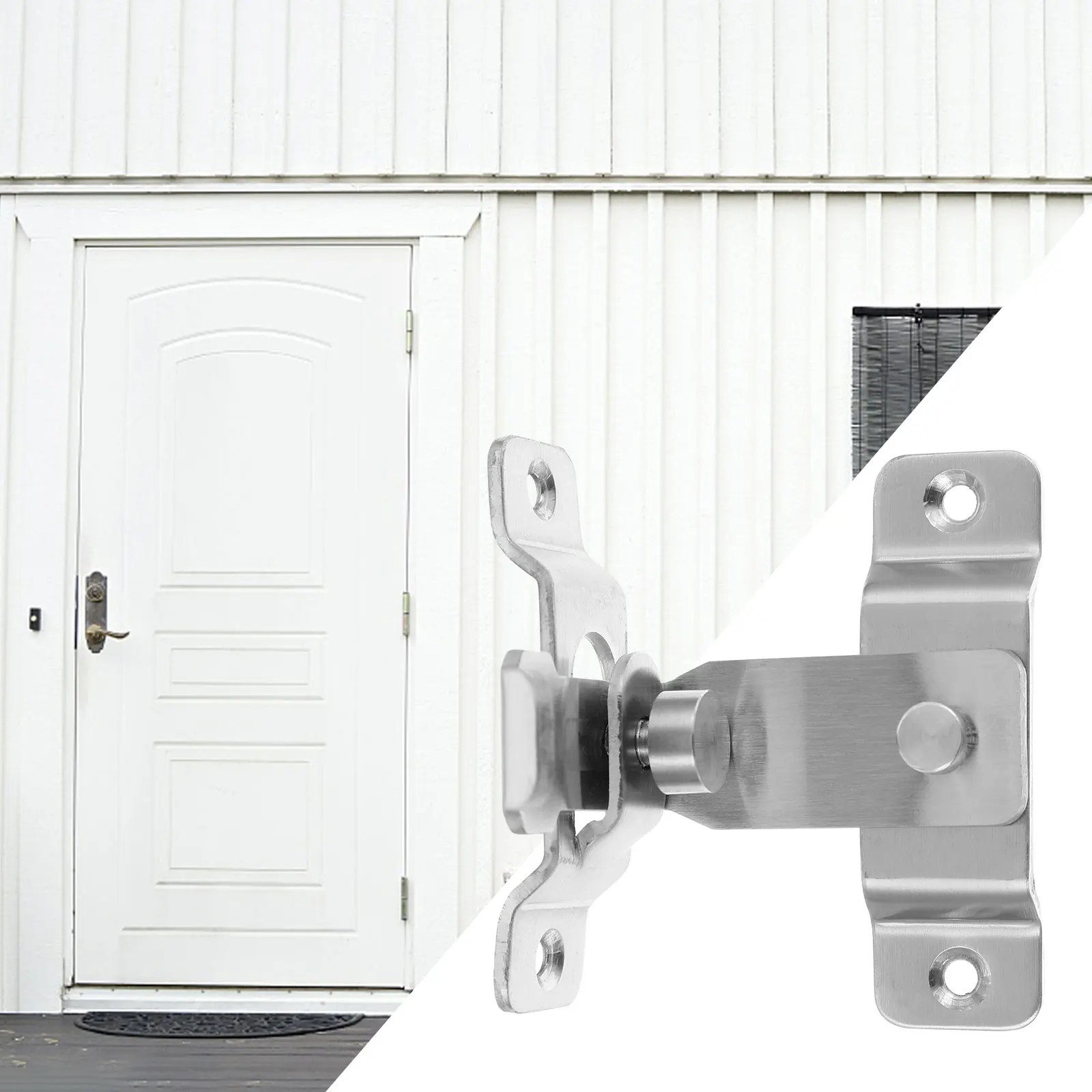 2 قطعة قفل بمزلاج من الفولاذ المقاوم للصدأ قفل مسمار الباب الثقيل للأماكن الداخلية والخارجية انزلاق باب الحظيرة نافذة الأمن