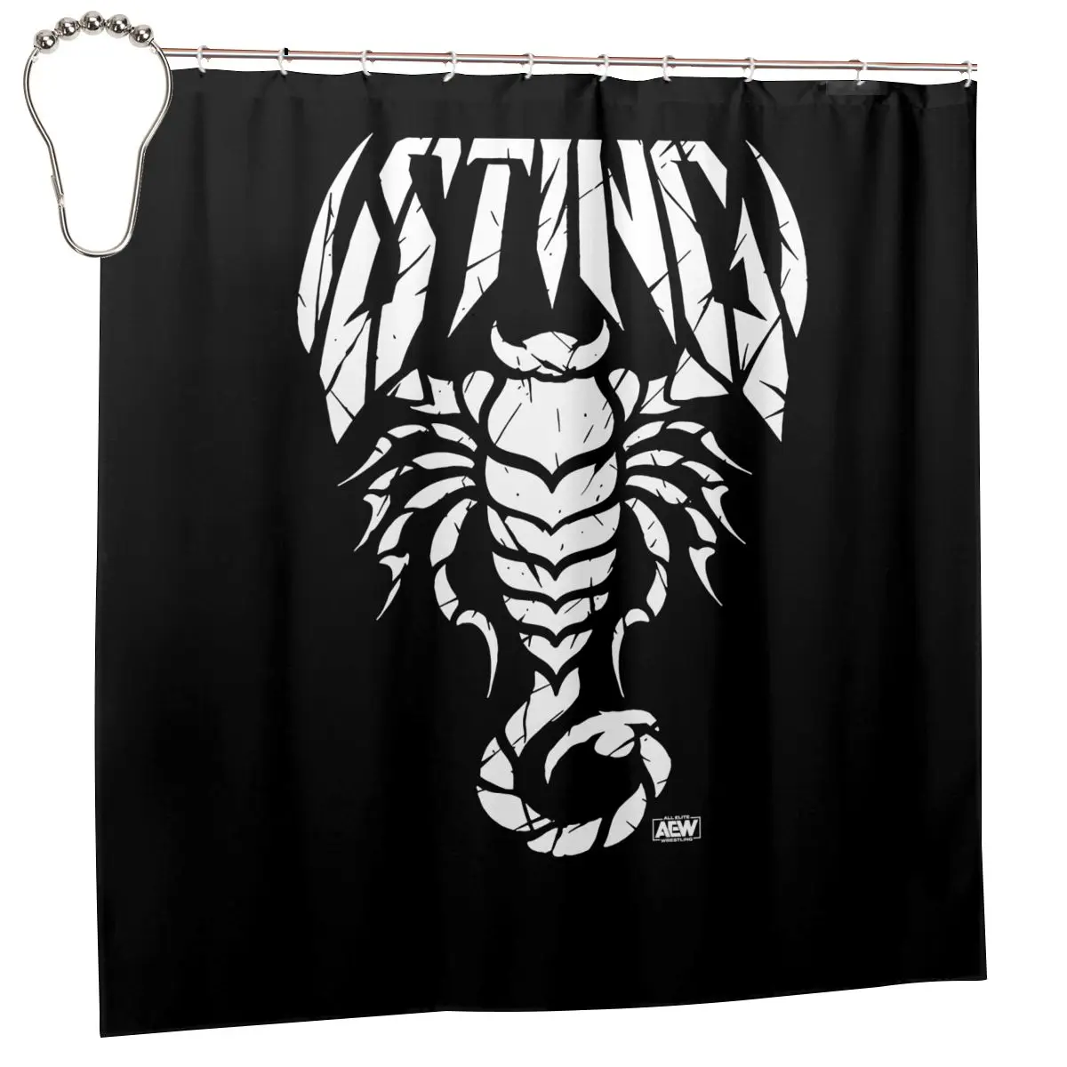 Aew All Elite Wrestling Sting Defender Shower Curtain Bathroom Curtain New Lightweight Mildew Proof