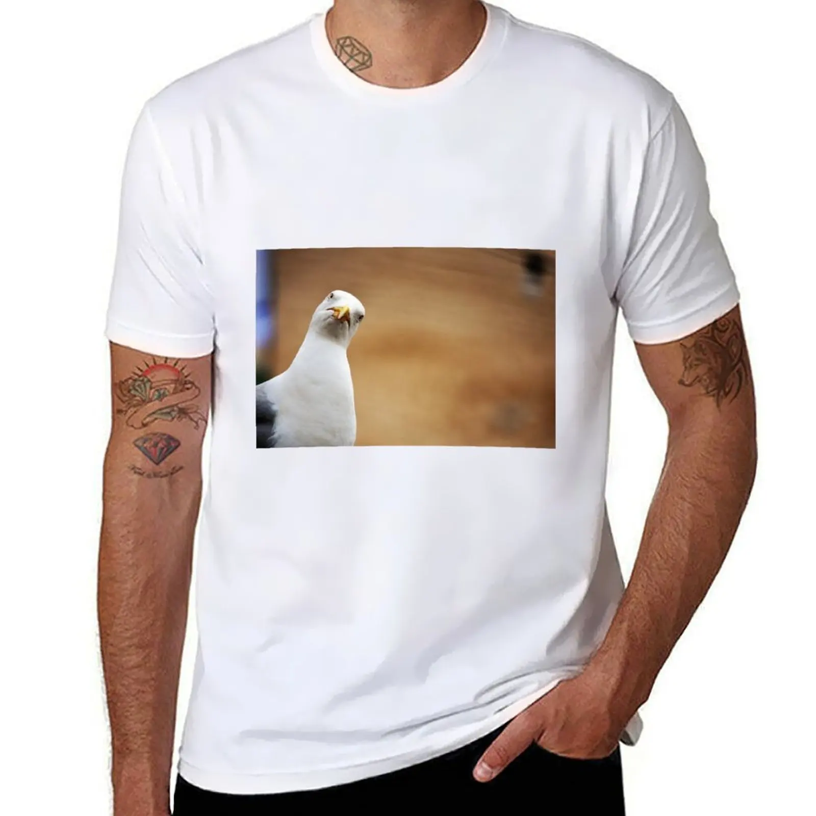 

Seagull T-Shirt man t shirt heavy cotton cotton t shirts man 100% T-Shirt