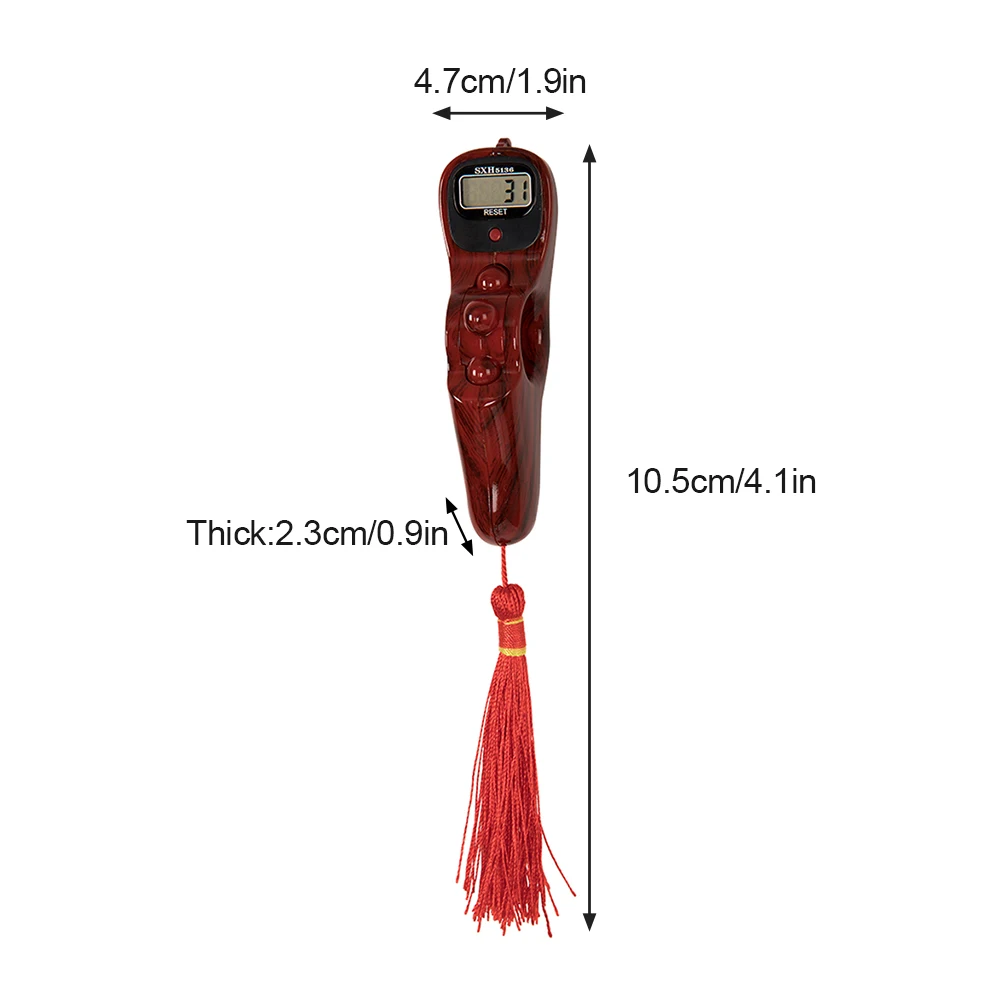 Contatore a mano portatile digitale perline contatore LED digitale elettronico rosario perline Tally giocattolo nappa per la meditazione
