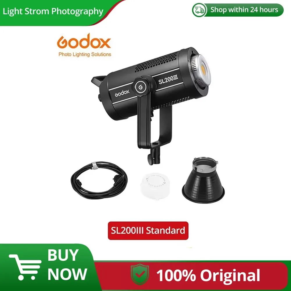 

Godox SL200III 200W 5600K White Version LED Video Light Bowens Mount Daylight Balanced 2.4G Wireless X System Control by APP