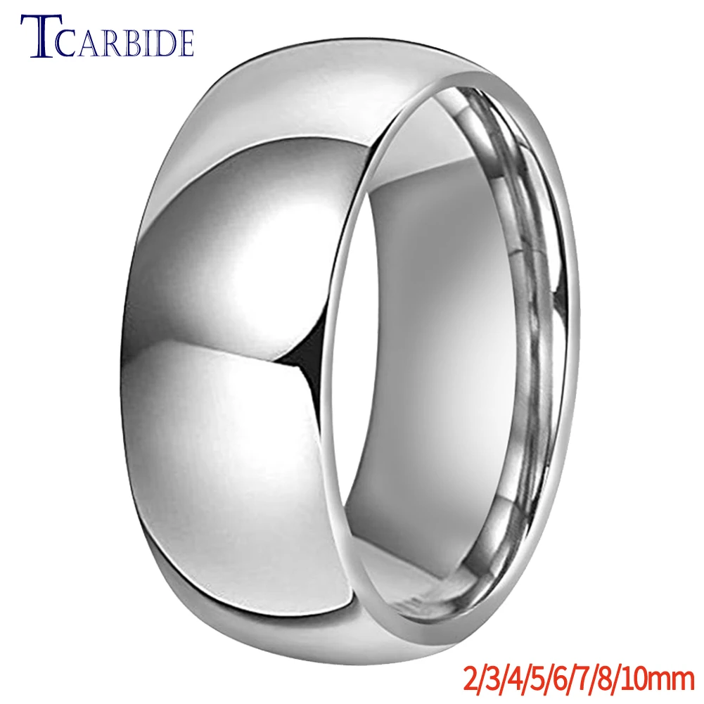 2/3/4/5/6/7/8/10MM Big Men Ring Women Tungsten Wedding Band Shiny Forever High Polished Classic Dailylife Gift Jewelry