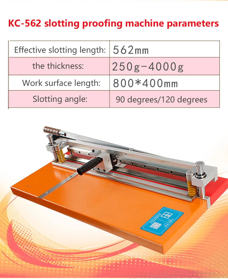 KC-530/562 Grooving Proofer manuale Desktop V Slot Machine confezione regalo cartone grigio scanalatrice tagliatrice