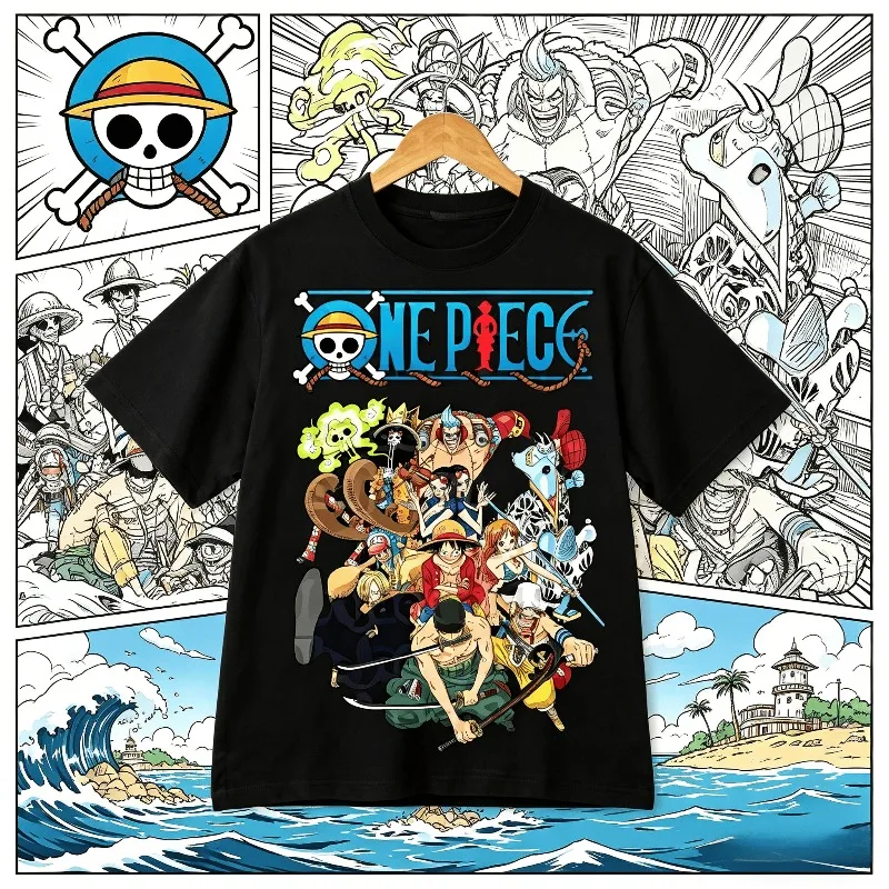 Camiseta de una pieza con estampado de Anime japonés para hombre, camiseta de manga corta Harajuku para niños de Roronoa Zoro, ropa para niños de Luffy