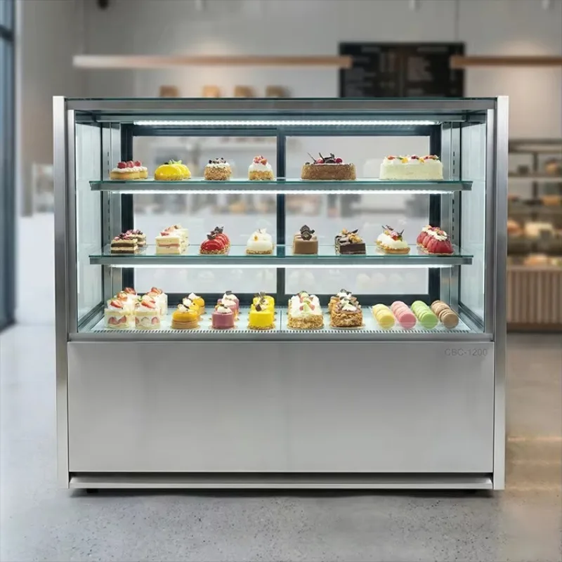 

Мини-витрина для тортов вертикальная 78 л, настольная, с 4-сторонним стеклом, холодильник-витрина
