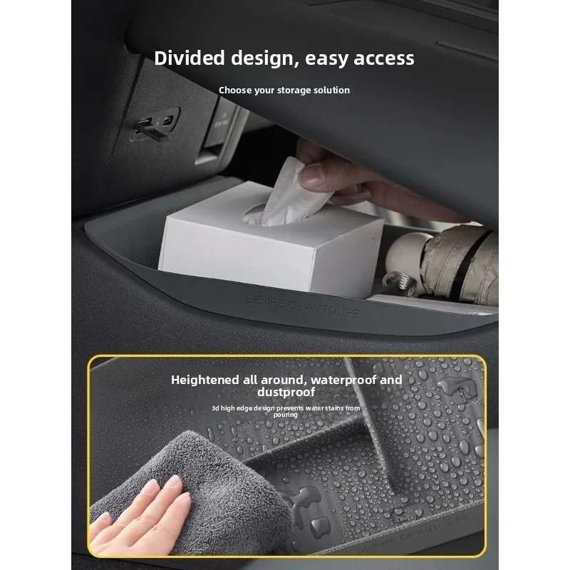 Compatible Silicone Storage Box for XPeng P7 P7+ G7 Center Console Lower Compartment Organizer Car Interior Protective Pad