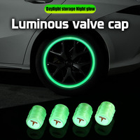4Pcs Car Luminous Tire Valve Caps Tyre Fluorescent Accessories For Tesla Roadster Model 3 Y S X Juguete Coil Bonina Cybertruck