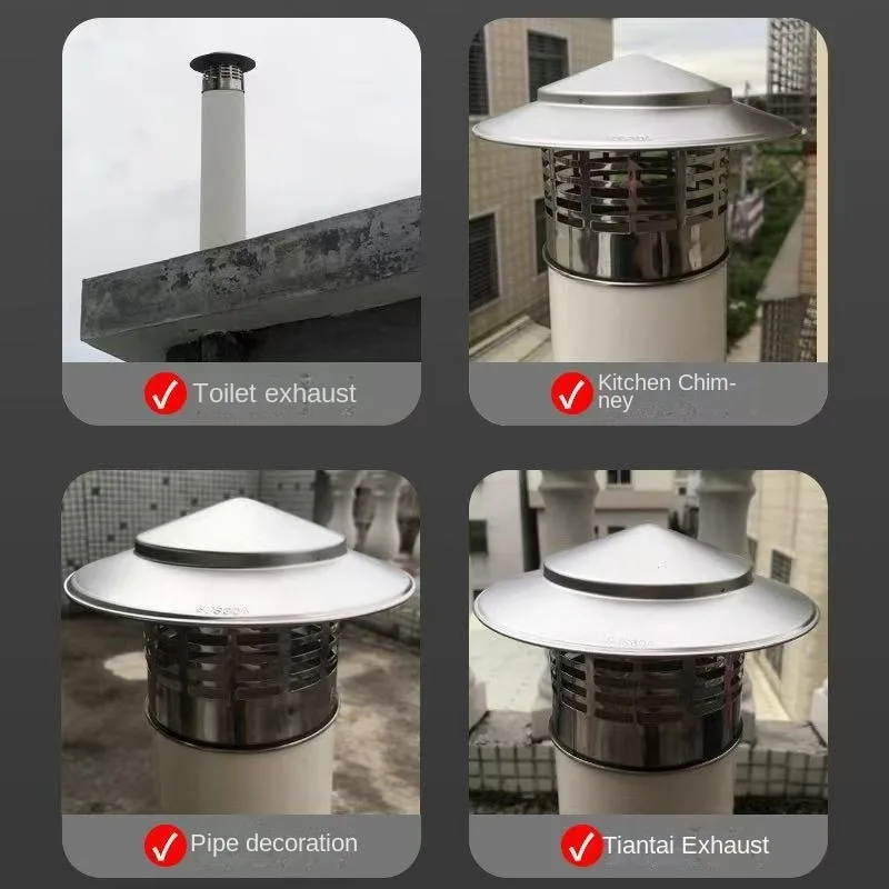 1pc 110/160mm Edelstahl Kamin Kappe Außenwand Frische Luftauslass Dach Rohr Auspuff Haube Regen kappe Hause Zubehör