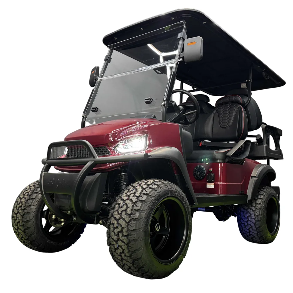 2025 أحدث 48 فولت بطارية ليثيوم سيارة جولف الكبار الألواح الشمسية بالطاقة 2 + 2 4 مقاعد على الطرق الوعرة عربة جولف كهربائية #1