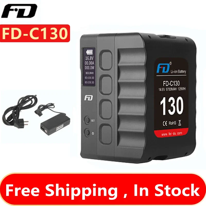 

Feidu FD-C98/130/145/200 V-Mount Camera Battery Large Capacity V Battery Small SLR Flash Monitoring Feidu FD-C98/130/145/