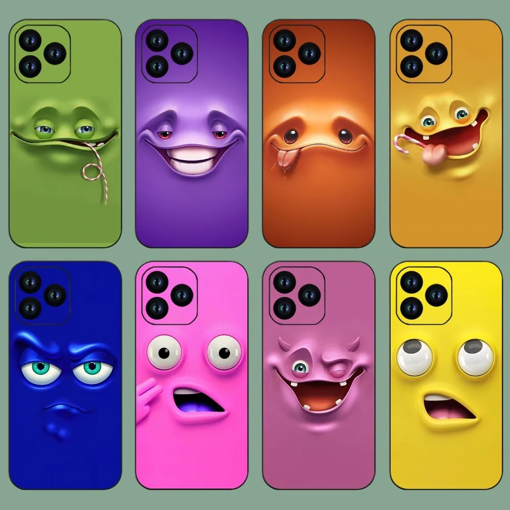 Engraçado F-Face Bonito Capa de Telefone Para iPhone 11 12 13 14 15 Mini Pro XS Max X S Plus XR Shell