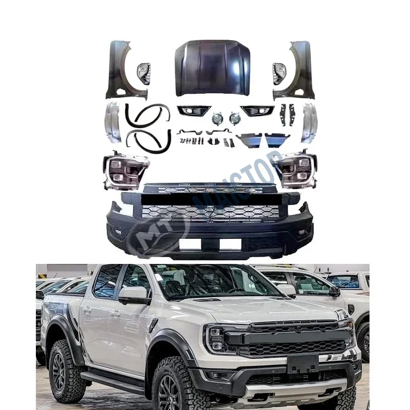 

Maictop Car Accessories Facelift Front Bumper Grill Headlight Body Kit for Ranger Raptor T6 T7 T8 Upgrade to T9 2022 2023 Ford