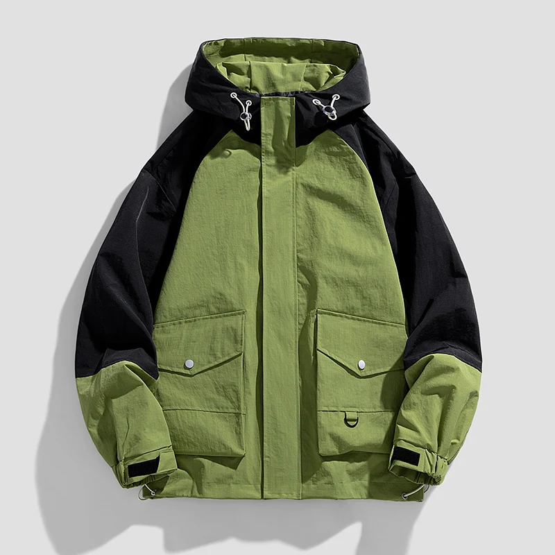 

Man Trench Coat Man Jackets Large Size Outdoor Windproof Warm Color Block Loose Casual Plus Size Autumn Winter Couple Unisex