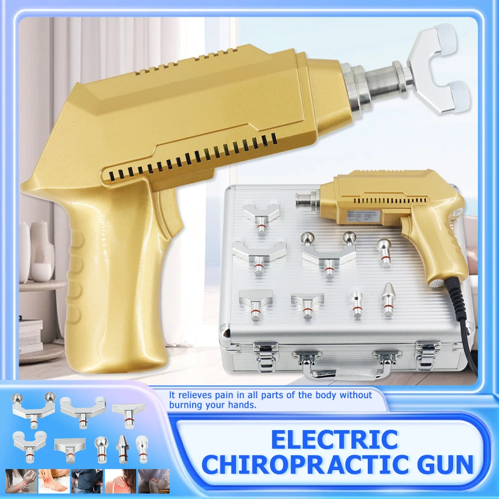 

1500N Electric Correction Gun Adjustable Spine Cervical Massager 8 Heads Intensity Therapy Chiropractic Adjusting Instrument New