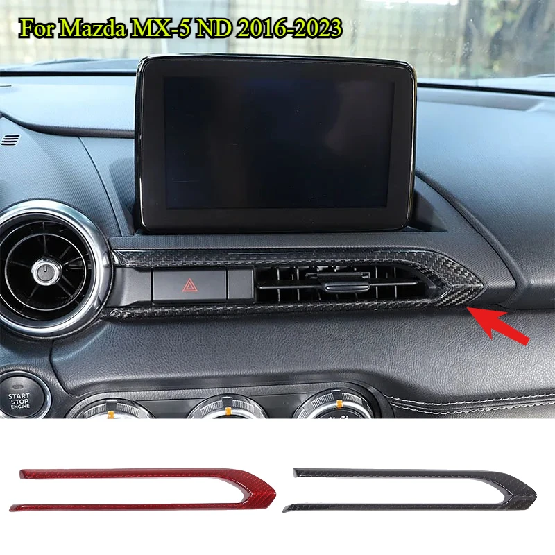 

For Mazda MX-5 16-23 Carbon Fiber Center Control Air Outlet Frame Cover Trim Sticker Car Interior modification Accessories