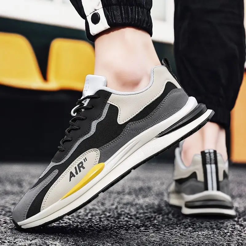 

Putian Men's Shoes Spring Autumn 2023 New Summer Breathable Sports Casual Running Men's Shoes round Toe Lace-Up PU Material